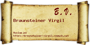 Braunsteiner Virgil névjegykártya